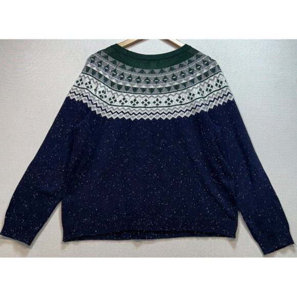 Christopher & Banks Womens Crewneck Pullover Sweater Knit Size L Multi Fair Isle - Picture 2 of 11